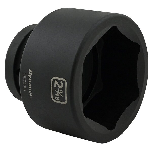Dynamic 1" Drive Standard Socket, Black Phosphate, Tools 2-9/16" X 1" Drive, 6 Point Standard Length - D025381