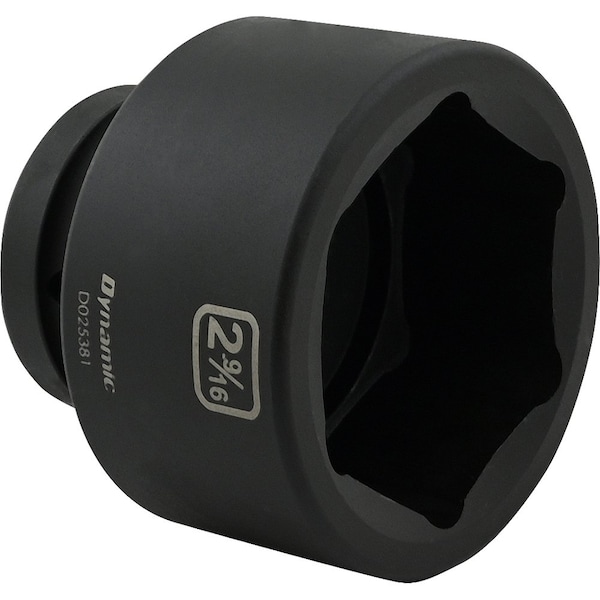Dynamic 1" Drive Standard Socket, Black Phosphate, Tools 2-9/16" X 1" Drive, 6 Point Standard Length - D025381