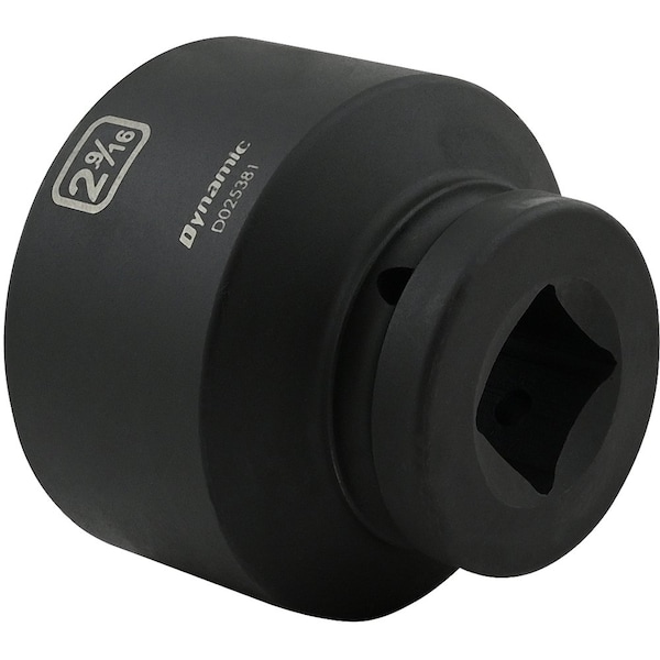 Dynamic 1" Drive Standard Socket, Black Phosphate, Tools 2-9/16" X 1" Drive, 6 Point Standard Length - D025381