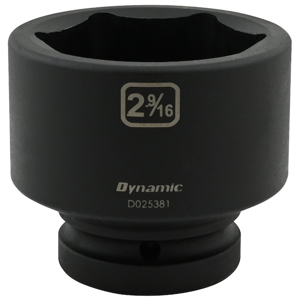 Dynamic 1" Drive Standard Socket, Black Phosphate, Tools 2-9/16" X 1" Drive, 6 Point Standard Length - D025381