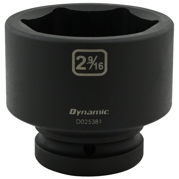 Dynamic 1" Drive Standard Socket, Black Phosphate, Tools 2-9/16" X 1" Drive, 6 Point Standard Length - D025381