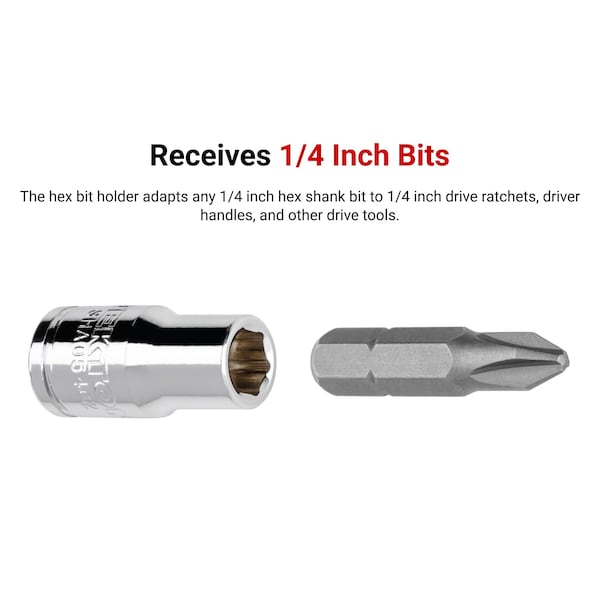 Tekton 1/4 Inch Drive x 1/4 Inch Magnetic Hex Bit Holder - SHA05402