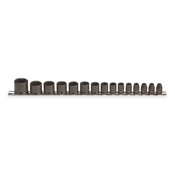 Proto 3/8" Drive Impact Socket Set, SAE, 15 pcs - J72106