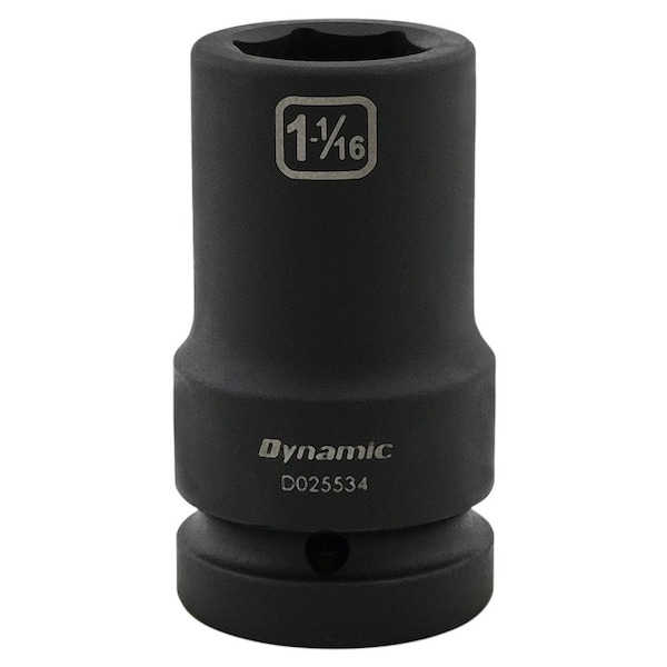 Dynamic 1" Drive Deep Socket, Black Phosphate, Tools 1-1/16" X 1" Drive, 6 Point Deep Length - D025534