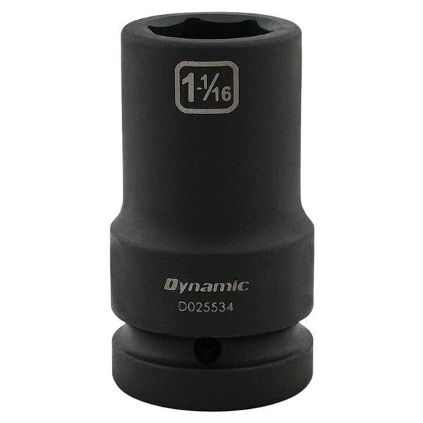 Dynamic 1" Drive Deep Socket, Black Phosphate, Tools 1-1/16" X 1" Drive, 6 Point Deep Length - D025534