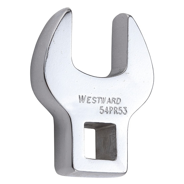 Westward 3/8" Drive, Metric 17mm Crowfoot Socket Wrench, Open End Head, Chrome Finish - 54PR53