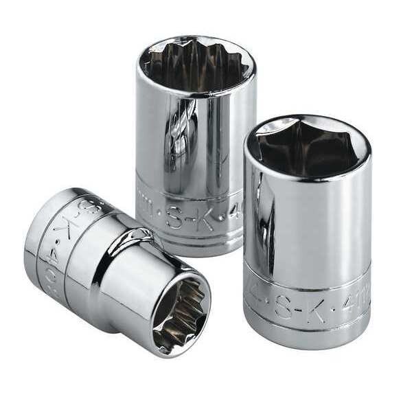 Sk Professional Tools 3/8 " Drive, 5/8" SAE Socket, 12 Points, Steel, Chrome, 5/8 in - 45120