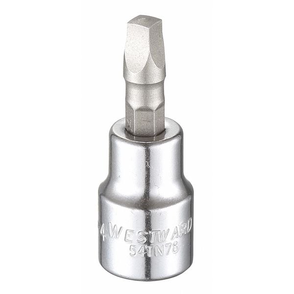 Westward 3/8 in Drive Square Socket Bit SAE R4 Tip, 1 13/16 in L - 54TN78