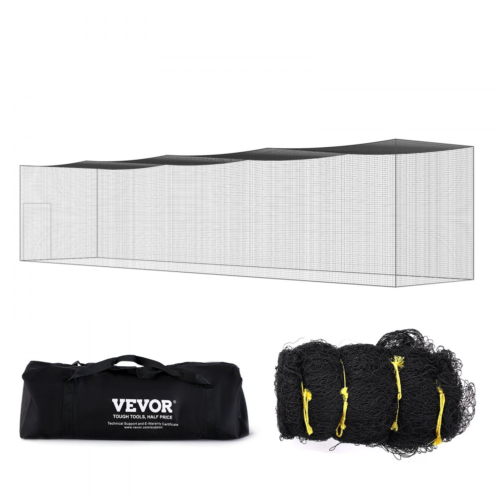 VEVOR Baseball Batting Netting, Professional Softball Baseball Batting Hitting Training Net, Practice Portable Pitching Cage Net with Door & Carry Bag, Heavy Duty Enclosed PE Netting, 55FT (NET ONLY) - ZYW55YC000000XQ1FV0