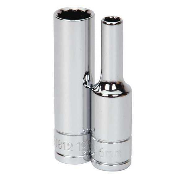 Williams 3/8" Drive, 18mm Metric Socket, 12 Points, Deep 3/8" D, 18mm, 12Pt - 31818
