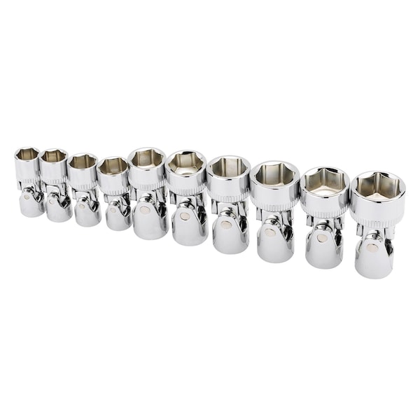 Ingersoll-Rand 10 Piece 6 Pt Metric Universal Joint Socket Set - 752035X