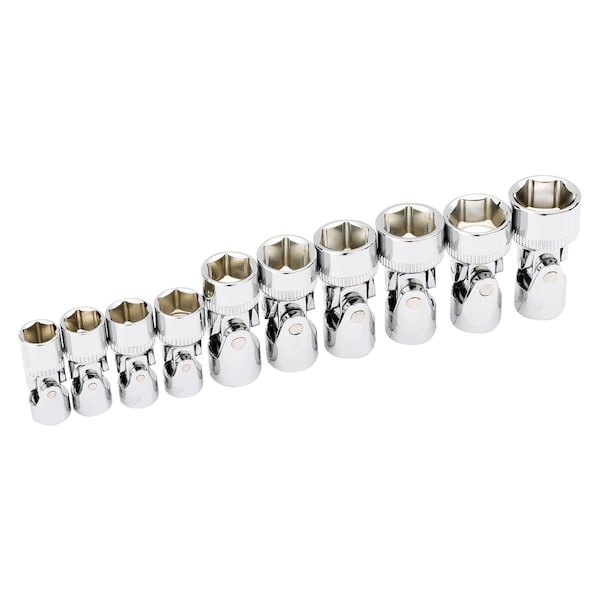 Ingersoll-Rand 10 Piece 6 Pt Metric Universal Joint Socket Set - 752035X