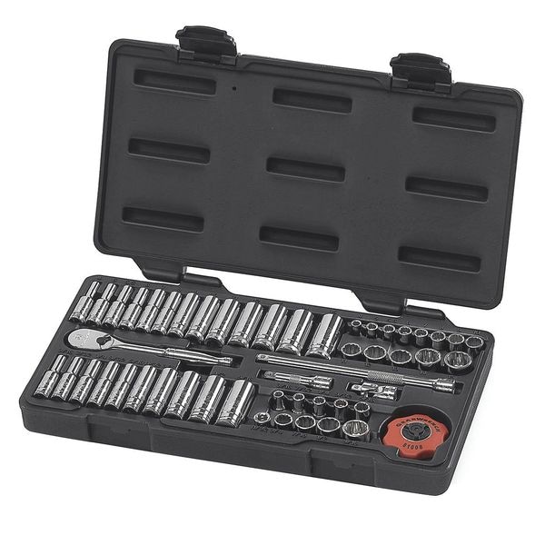 Gearwrench 1/4" Drive Mechanics Tool Set SAE/Metric 51 Pieces 3/16" to 9/16", 4mm to 15mm , Chorme - 80301