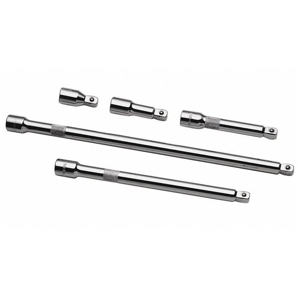 Sk Professional Tools Wobble Extension Set 1/2" Dr, 2 in, 3 in, 5 in, 10 in, 15 in L, 5 Pieces, Chrome - 40208