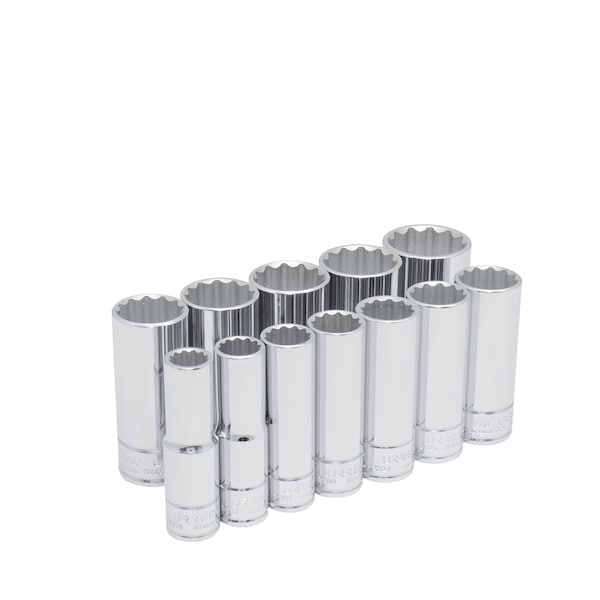 Urrea 1/2" Drive 12-Point Socket Set of 12 Pieces - 54107