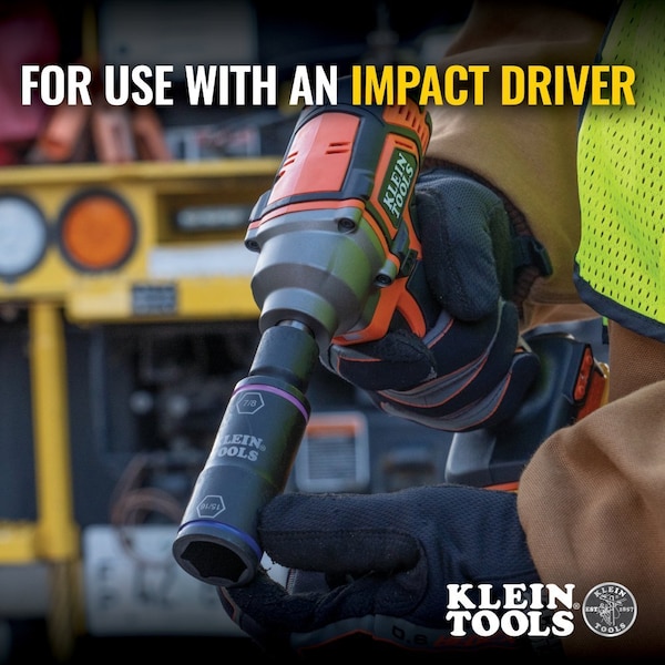 Klein Tools 1/4" Hex, 1/2" Square; 3/8 x 7/16", 1/2 x 9/16", 5/8 x 11/16", 3/4 x 13/16", and 7/8 x 15/16" Drive - 66070