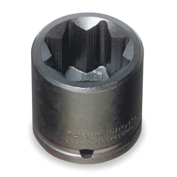Proto 1/2 in Drive Impact Socket 1/2 in Size 8 pt Standard Depth, Black Oxide - J7416S