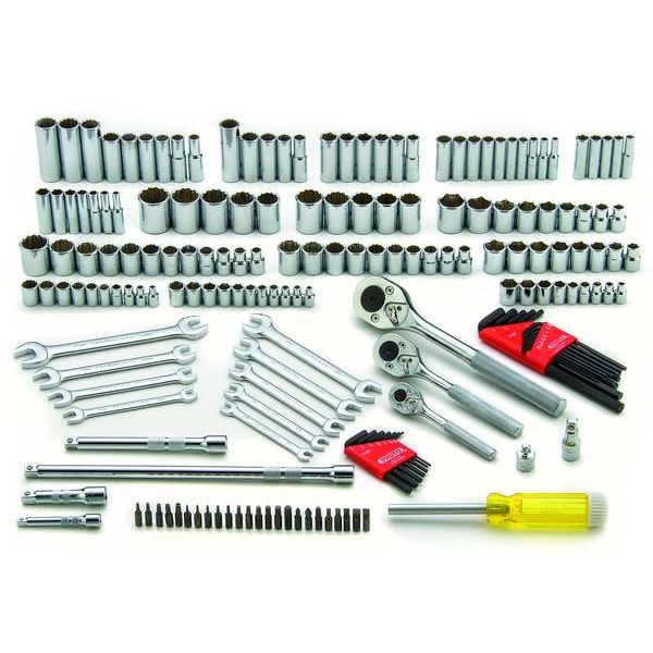 Proto 1/4", 3/8", 1/2" Drive Socket Set Metric/SAE 184 Pieces 7/32" to 1", 4mm to 22mm , Full Polish - J47184