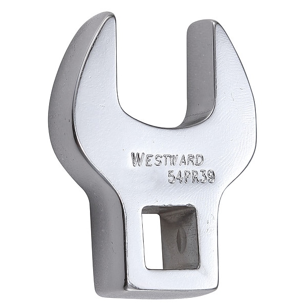 Westward 3/8" Drive, SAE 11/16" Crowfoot Socket Wrench, Open End Head, Chrome Finish - 54PR39