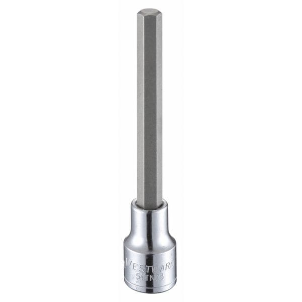 Westward 1/2 in Drive Hex Socket Bit Metric 10 mm Tip, 5 1/4 in L - 54TN03