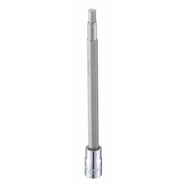 Westward 1/4 in Drive Hex Socket Bit SAE 3/16 in Tip, 4 3/4 in L - 54TL98