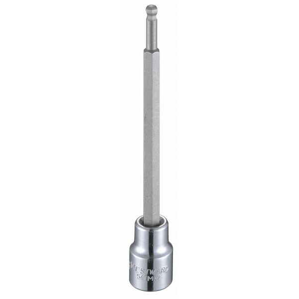 Westward 3/8 in Drive Ball Hex Socket Bit SAE 3/16 in Tip, 4 3/4 in L - 54TM52