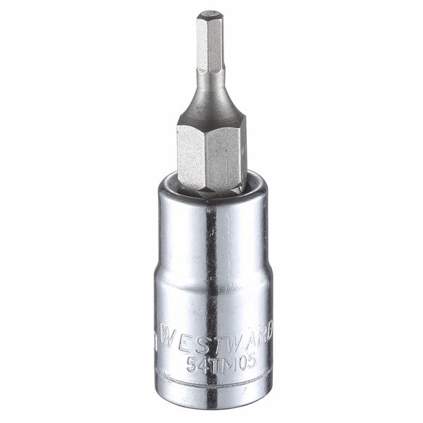Westward 1/4 in Drive Hex Socket Bit Metric 2.5 mm Tip, 1 3/4 in L - 54TM05
