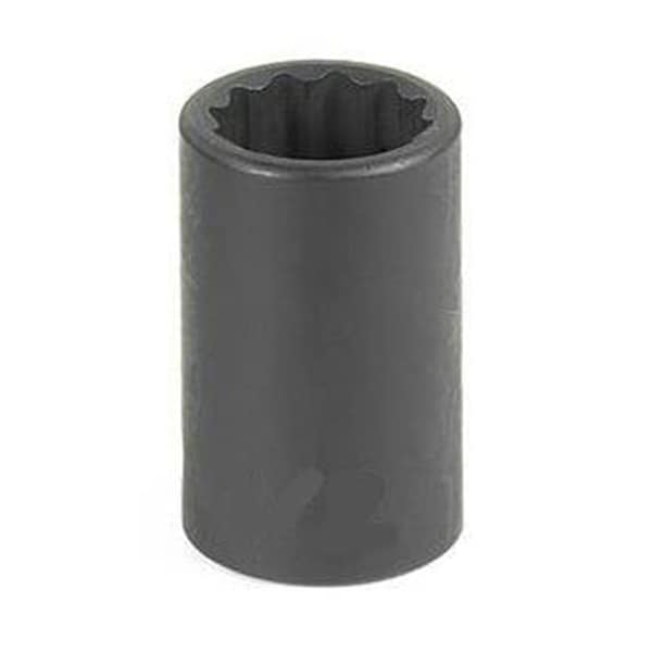 Grey Pneumatic 3/8" Drive, 18mm Size, Metric Socket, 12 Points, 18mm, 3/8"D, Impact, 12pt., Blk - 1118M