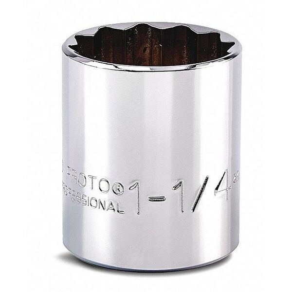 Proto 1/2 in Drive, 1-1/4" Triple Square SAE Socket, 12 Points, Steel, Chrome, 1 1/4 in - J5440
