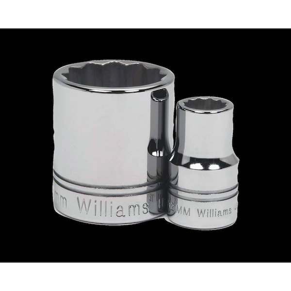 Williams 1/2" Drive, 23mm Metric Socket, 12 Points, Standard 1/2" D, 12Pt, 23mm - STM-1223