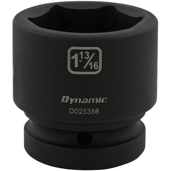 Dynamic 1" Drive Standard Socket, Black Phosphate, Tools 1-13/16" X 1" Drive, 6 Point Standard Length - D025358
