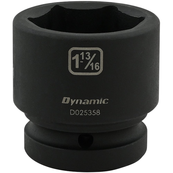 Dynamic 1" Drive Standard Socket, Black Phosphate, Tools 1-13/16" X 1" Drive, 6 Point Standard Length - D025358