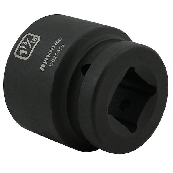 Dynamic 1" Drive Standard Socket, Black Phosphate, Tools 1-13/16" X 1" Drive, 6 Point Standard Length - D025358