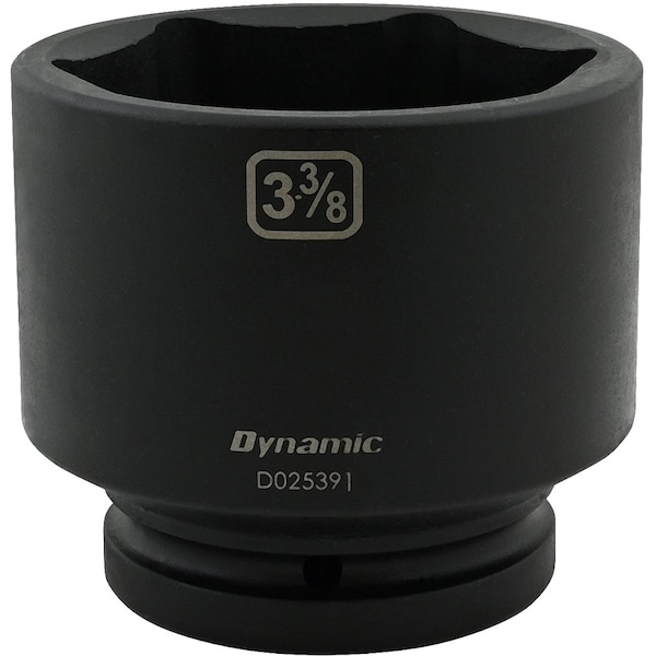 Dynamic 1" Drive Standard Socket, Black Phosphate, Tools 3-3/8" X 1" Drive, 6 Point Standard Length - D025391