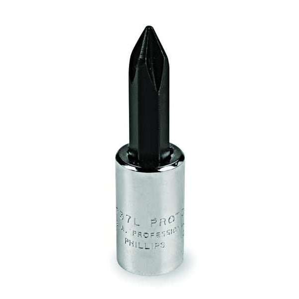 Proto 1/4 in Drive Phillips Socket Bit SAE #2 Tip, 1 13/64 in L - J4738