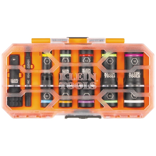Klein Tools KNECT Flip-10 Heavy Duty Flip Impact Socket Set, Metric, 8-Piece - 65619