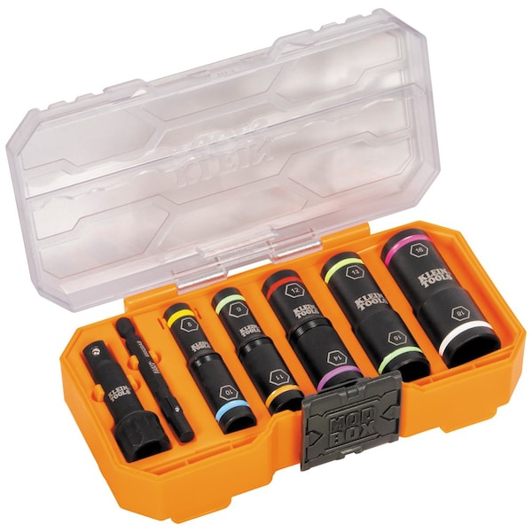 Klein Tools KNECT Flip-10 Heavy Duty Flip Impact Socket Set, Metric, 8-Piece - 65619