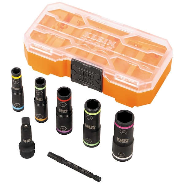 Klein Tools KNECT Flip-10 Heavy Duty Flip Impact Socket Set, Metric, 8-Piece - 65619