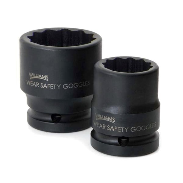 Williams 3/4" Drive Impact Socket Black Industrial, 3/4" D, 1-1/2 12Pt - 38448