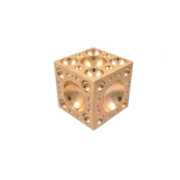 H & H Industrial Products 2 X 2 X 2" Dapping Block Square With Brass 4-40MM Cavaties - 8606-3410