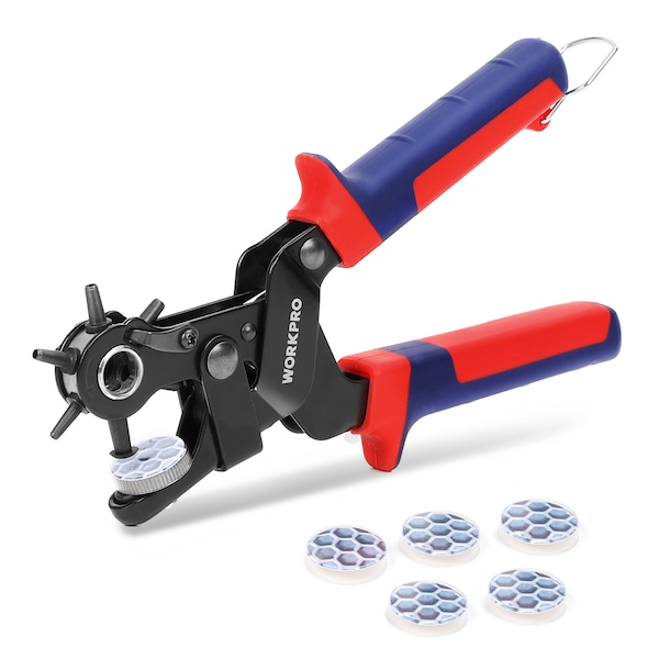 Prime-Line WORKPRO W031300 Revolving Head Punch Pliers, Drop-Forged Carbon Steel  Single Pack - W031300