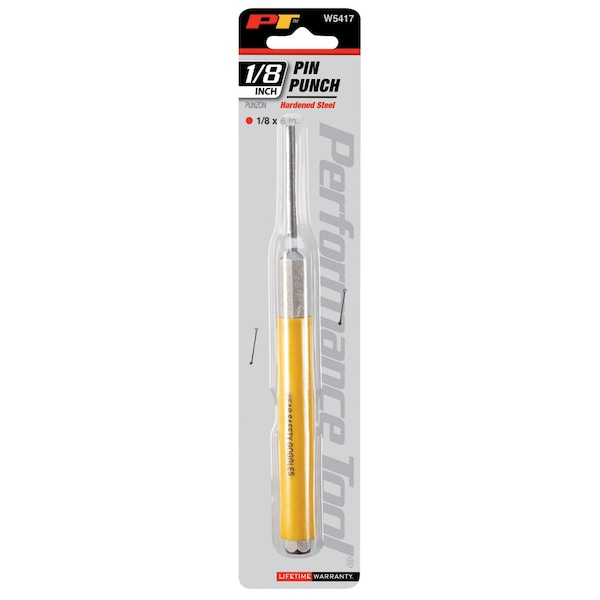 Perform Tool Center Punch 1/8 In x 6 In Length; Yellow; Chrome Vanadium Steel - W5417