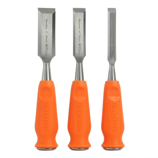 Buck Brothers 3 Piece Wood Chisel Set   1/2 in, 3/4 in, 1 in - 74630