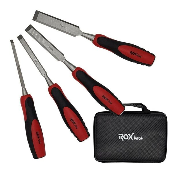 Rox Wood Wood Chisel in Special Design Eva Bag - 4 Piece - ROX-15399039-4PC