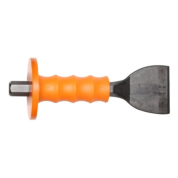 Mayhew Handguarded Electrician's Chisel, 2-3/4 in Tip, 9 in OAL, High-Carbon Molybdenum Steel Blade - 94505