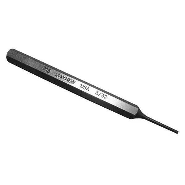 Mayhew Select Pin Punch, 4-1/2in L, 3/32in Tip, Steel - 71001