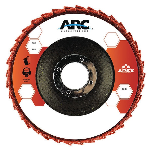 Disco abrasivo con aletas, 4-1/2" de diámetro, Tipo 27, Grano grueso - 10670214