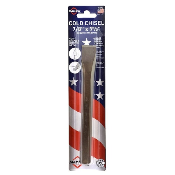 Mayhew Cold Chisel, 7/8 in Tip, 7-1/2 in OAL, Steel Blade - 10702