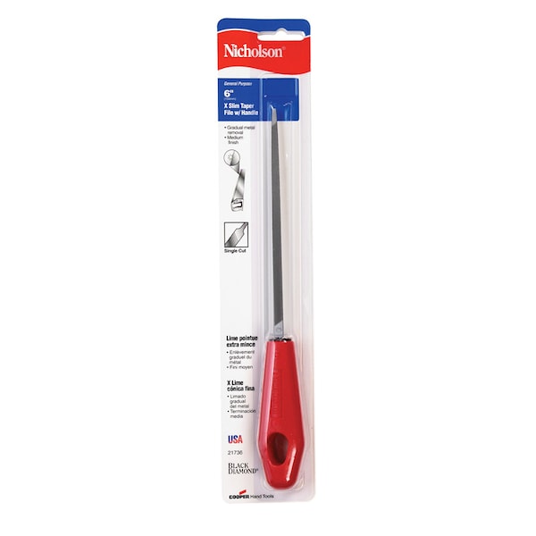 Crescent Nicholson Crescent Nicholson 6 in. L X 2.5 in. W High Carbon Steel Single Cut Taper File 1 pc - 21736