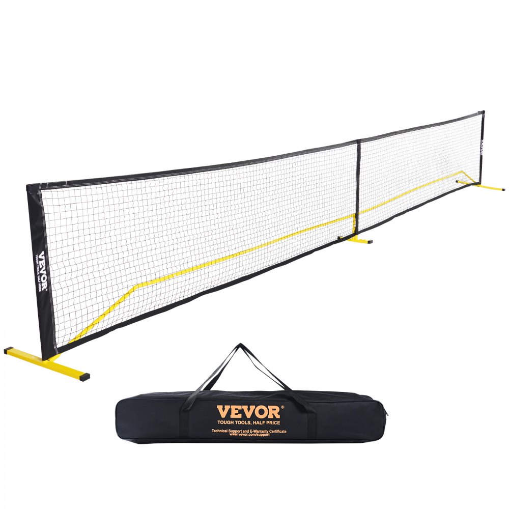 VEVOR Portable Pickleball Net System, 22FT Regulation Size Net, Weather Resistant Steady Metal Frame & Strong PE Net, Outdoor Game Sports Net with Carrying Bag, Easy Setup, Play in Backyard Driveway - PKQWTZWHLTZ2NE3SEV0